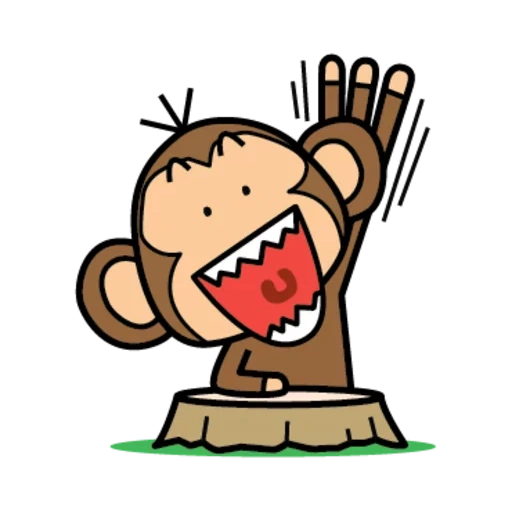 un mono, domo kun jdm, café de mono, mono riendo, creadores de línea neng gesrek