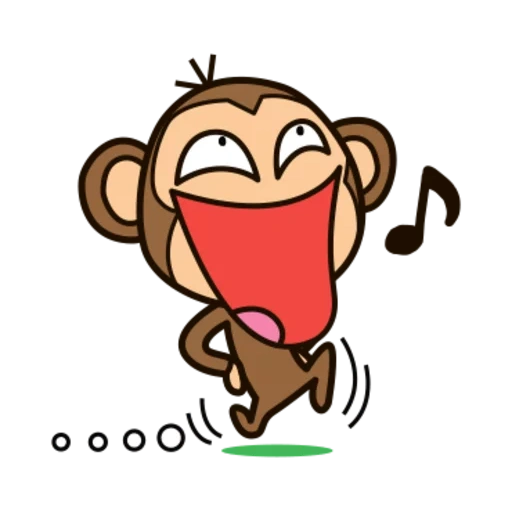 un mono, reír, dibujo de mono, mono riendo