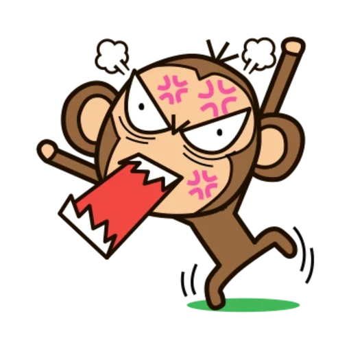 raiva, macaco, café macaco, macaco sorridente, macaco animado