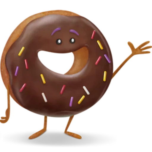 emotional film, make doughnuts with your eyes, two-legged doughnut, donut cartoon