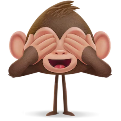 emoji gloat, filme emoji, o macaco cobre as orelhas, olhos fechados para macacos