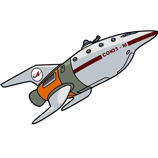футурама, 2d футурама, ракета мультяшная, наклейки ракету союз, футурама космический корабль