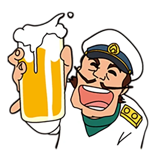 bierbootsmann, zeichnungen das thema bier, ein mann mit einem biervektor