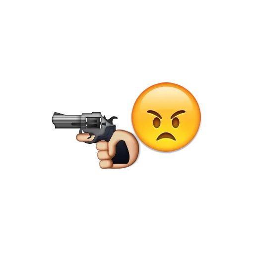pistolet, pistolet emoji, pistolet emoji, pistolet souriant, emoji est un revolver