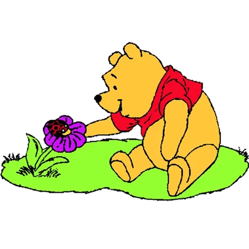 caca, winnie l'ourson, winnie the fluff est assis, winnie pooh mange du miel, animation de winnie pooh