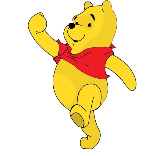 pooh pooh, winnie the pooh, bear pooh de lado, o urso pooh dança, vetor winnie the pooh