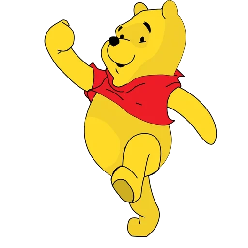 caca, winnie l'ourson, winnie the fluff est sur le côté, winnie the fluff danse, vector winnie le pooh