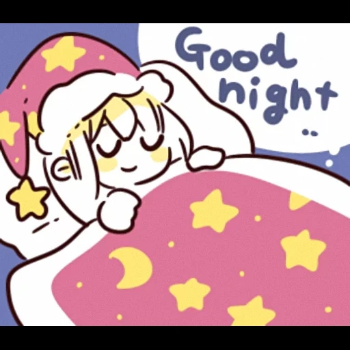 anime needle, anime girl, good night, flafi animation animation, angel good night