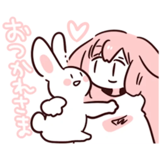 anime, kaninchen niedlich, schöne muster, cute ufo line line stor, süße cartoon kaninchen