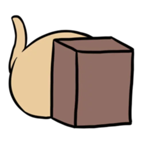 gato, empuje, el gato es la caja, pusheen el gato, animación de caja