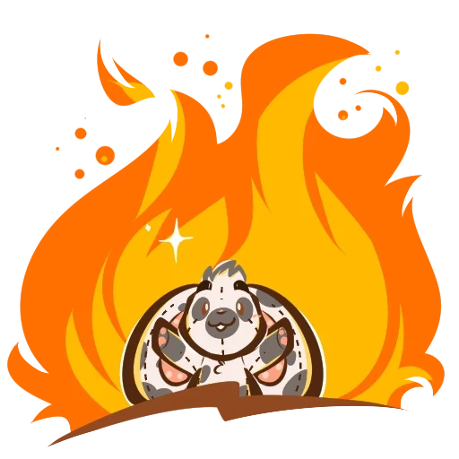 кот, огонь, логотип, логотип огонь, наклейка огонь