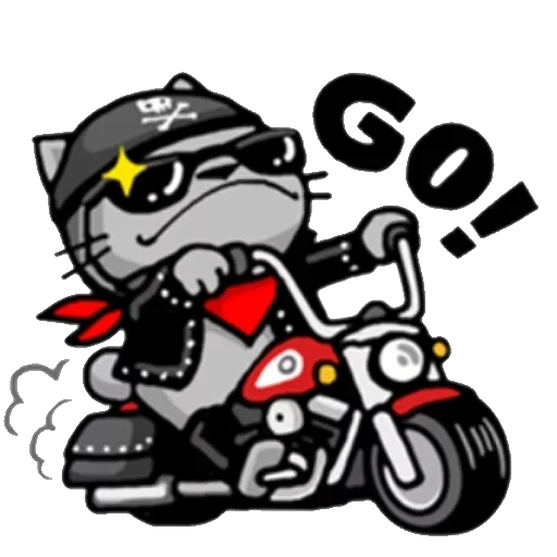 kucing, kucing sepeda motor, stiker lucu lintas batas sepeda motor