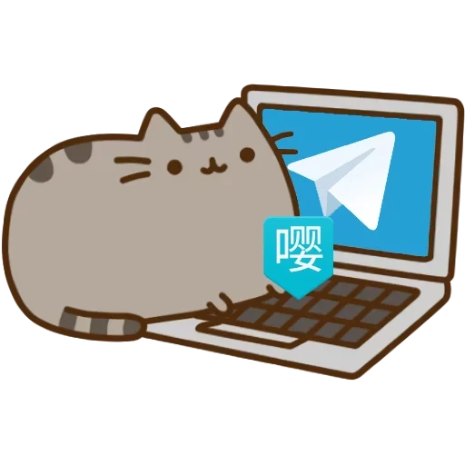 pusheen, gato pushin, gato pusheen, o gato está empurrando, caixa de pusheen