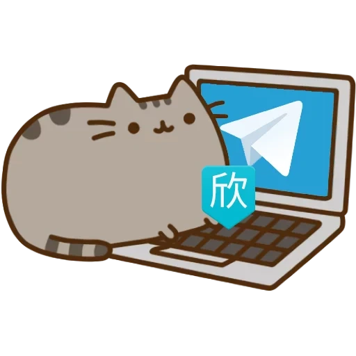 pusheen, cat pushin, pusheen cat, the cat is pushin, cat pushin white background