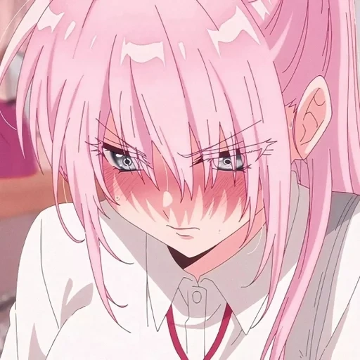 anime langit, seni animasi, anime yang lucu, karakter anime, rambut anime merah muda