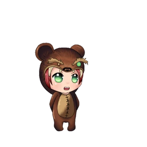 yunho chibi, eren chibi, anime russic, annie league of legends, chibi costume bear