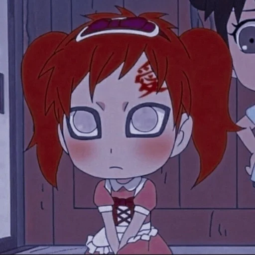 chibi gaara, gaara kun chibi, anime characters, gaara girl chibi, gaara chibi spring of youth rock