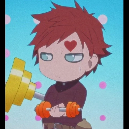 gaara, gaara art, gaara chibi, anime gaara, gaara chibi spring of youth rock