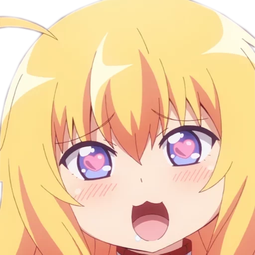 аниме, gabriel dropout, лентяйка габриэль, сердце глазах аниме, габриэль бросает школу