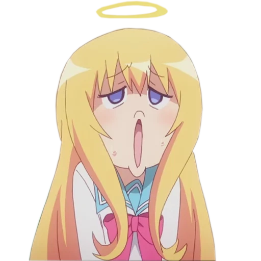 anime gabriel, gabriel dropout, cartoon characters, anime face gabriel, lazy gabriel anime