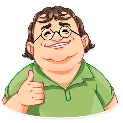 gabe newell, stiker gabe, gabe newell art