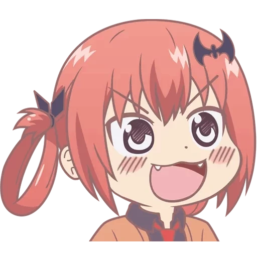 satan's red cliff, kurumidze sasania, gyate gyate ohayou anime, gabriel dropout satania chibi, sassania mcdowell kurumidze demon