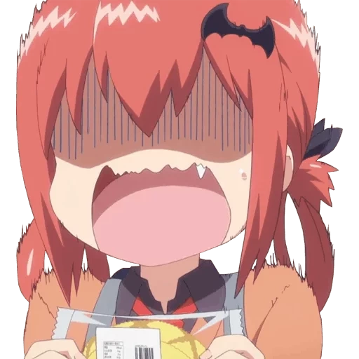 anime shmonya, personagens de anime, gabriel abandonando, satania kurumizava, gabriel abandonando satania chibi