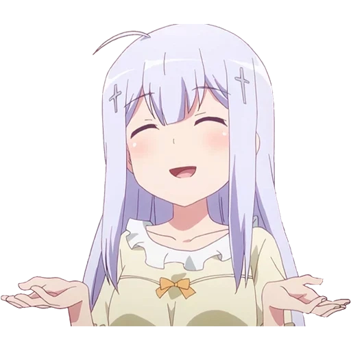 emilia anime, anime smirk, gabriel dropout, gabriel throws school, emoji discord gabriel dropout