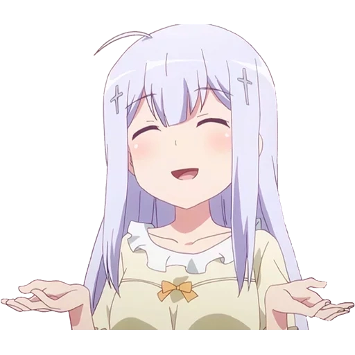 emilia anime, anime grinsen, gabriel dropout, gabriel hat die schule abgebrochen, emoticons von gabriel dropout