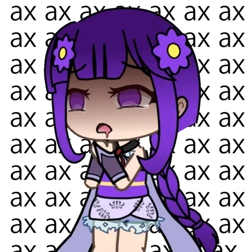 chibi, yuri deckerk chibi, chibi figures, personnages d'anime, gacha vie fille cheveux violets