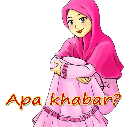 berjilbab, musulman, gambar kartun, wanita berhijab, animation de hijab