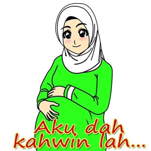 animasi, la ragazza, ibu hamil, gambar kartun, mom muslim cartoon