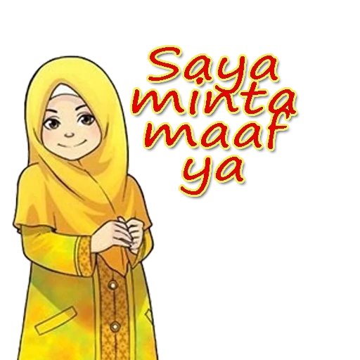 kartun, wanita, wanita muda, muslim anime, gambar sketsa gadis hijabe