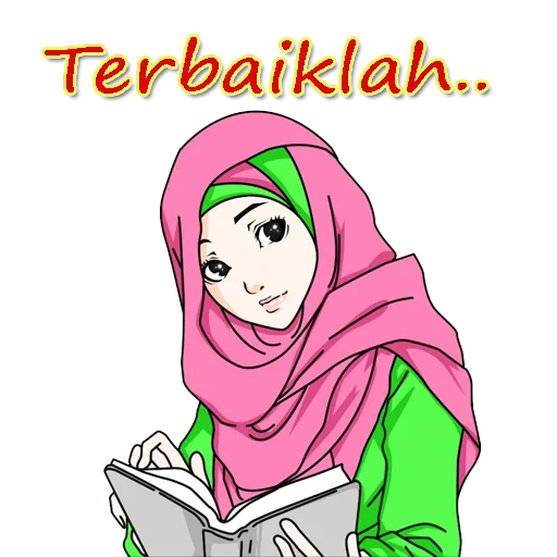 jilbab, девушка, berjilbab, hijab jilbab, gambar kartun
