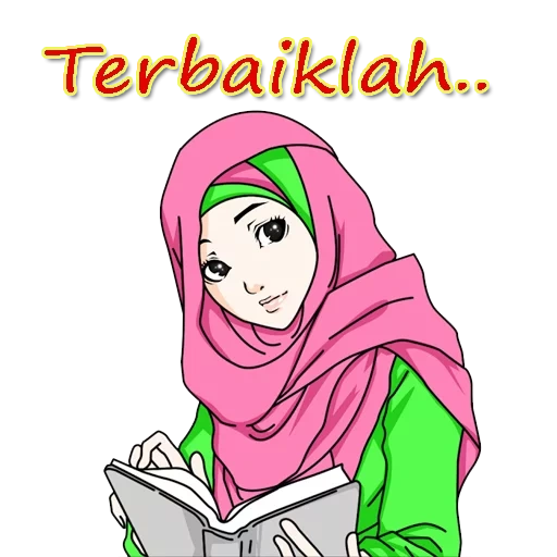 jilbab, jovem, berjilbab, hijab jilbab, gambar kartun