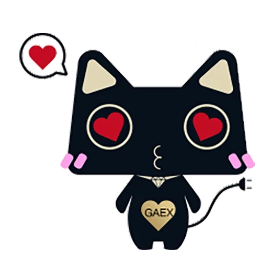 кошка, cat teftel, tmall кошка, милый черный кот, черный кот сердечком