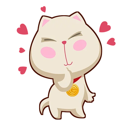 chat, chat kawaii, belles émoticônes d'anime, dessins de chats mignons, chibi cats embrasser