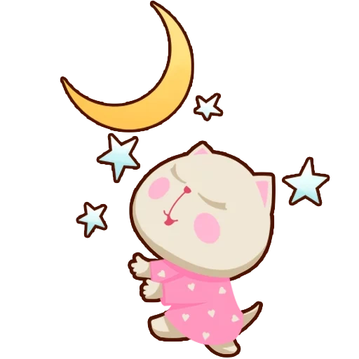 clipart, cochon luna, dessins mignons, sweet moon dream, petites étoiles jumelles