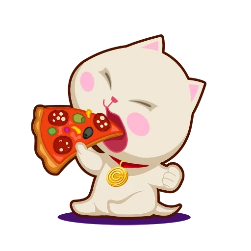 gato, chibi gatos, kawai kotiki chibby, desenhos de gatos fofos, fofo fofo mochi mochi pizza de gato