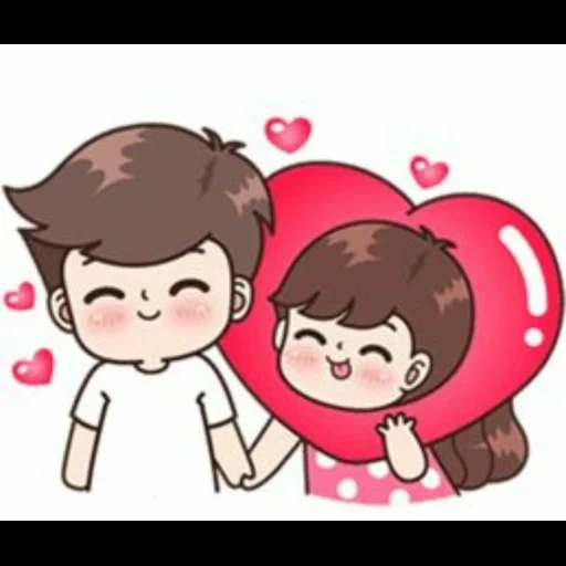 love, love story, the pairs are cute, drawings of steam, cartoon lovers