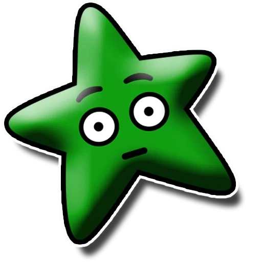 chico, clipart estrella, la estrella es verde, sea star clipart, el asterisco es caricatura azul