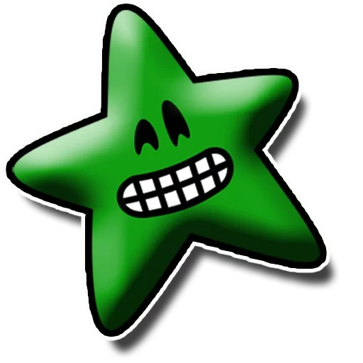 icon evaluation, symbolic star, star smiling face, green star, little star