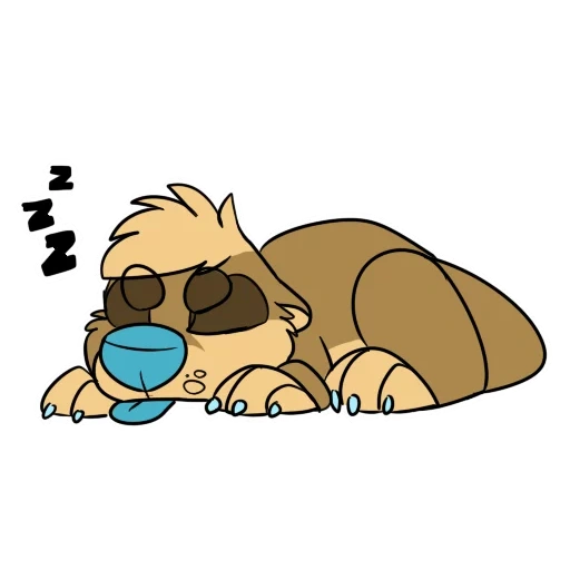 аниме, картины, собаки милые, ленивая собака, уставшая собака мультяшная