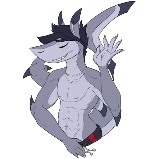 art of free, hiu furi, karakter free, furi shark boy, shaco shark furry