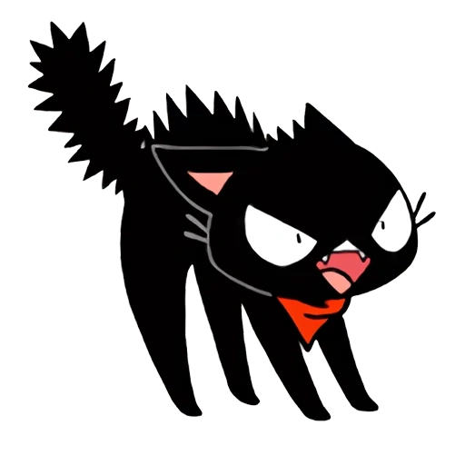 gamercat, nyawkkka twich, le chat felix est mauvais, dessin animé de chat maléfique, tête noire de chat dessinée