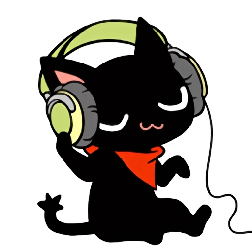 kucing, pemain permainan kucing, earphone kucing, earphone cat, gif cat earphone