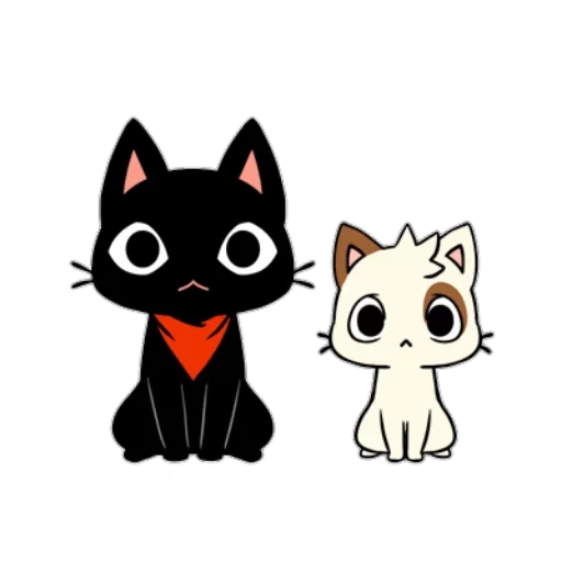cat, cat 2d, red cliff seal, cartoon cat, little picture of cats