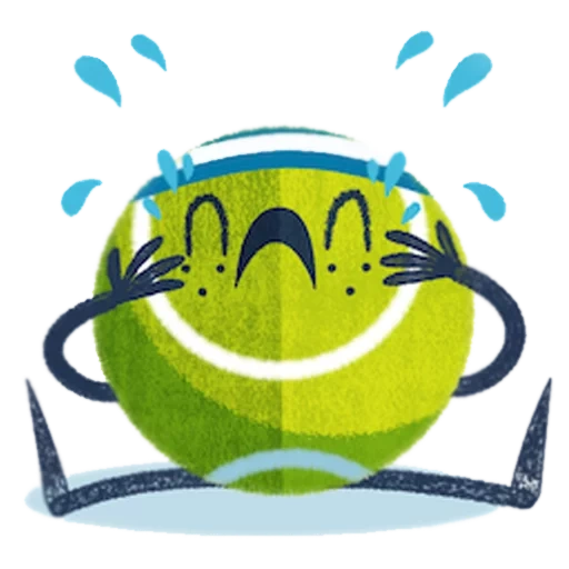 sonriente, emoticones, pelotas de tenis