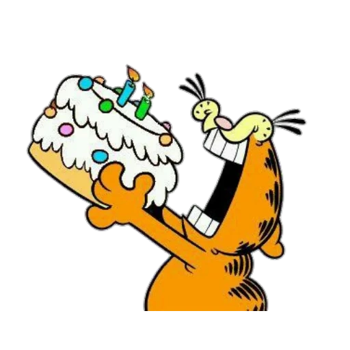 гарфилд, garfield, гарфилд днем рождения, рисунки happy birthday garfield, открытки приколами день рождения