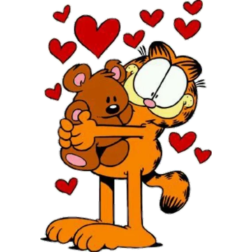 garfield, гарфилд милый, garfield and odie, гарфилд святой валентин, гарфилд день святого валентина